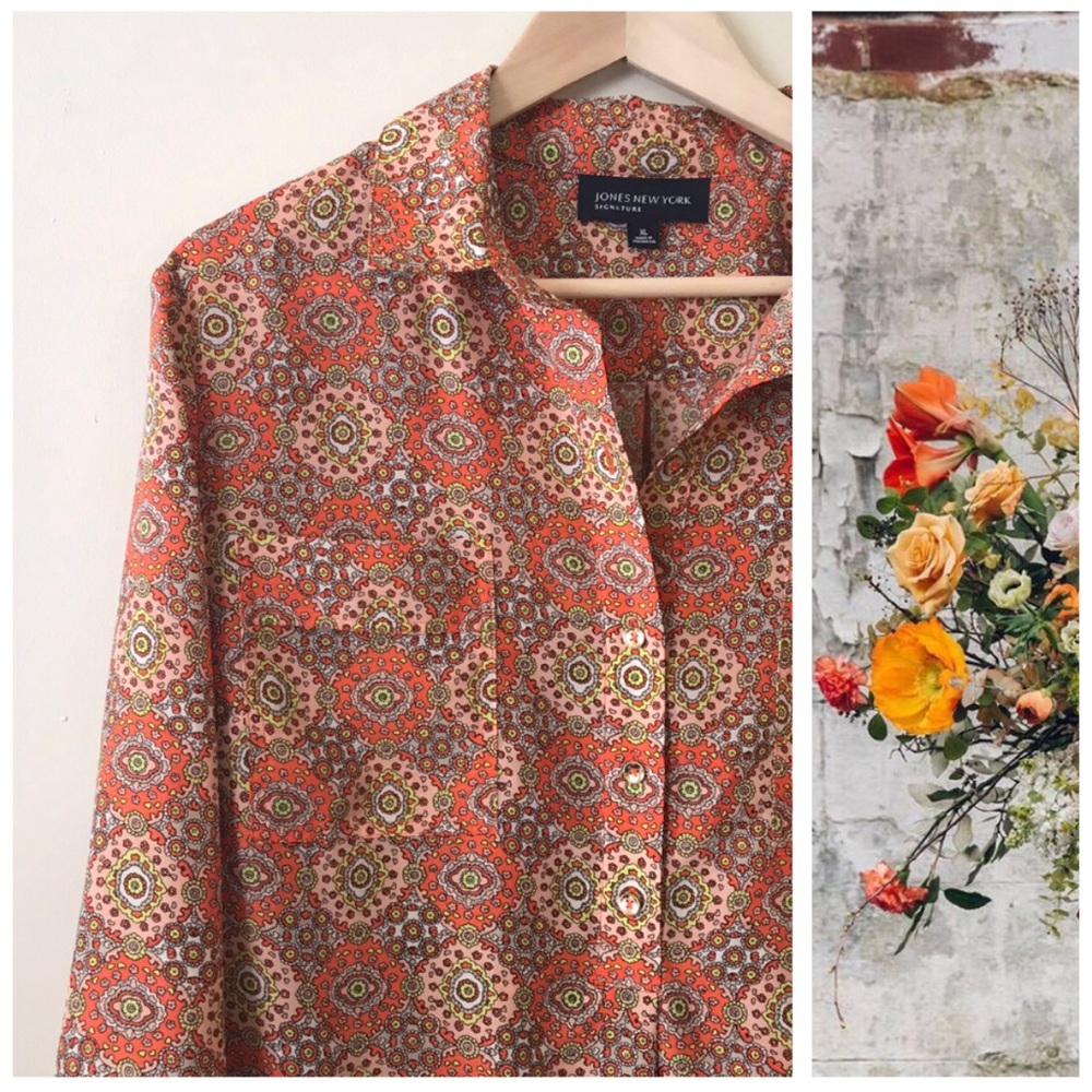 Just In🔸Jones New York Signature Orange Blouse